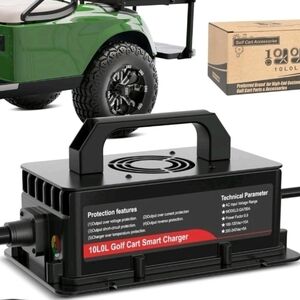 10LOL Golf Cart Battery Charger EZGO RXV & TXT (15A 48V) 3-Pin Triangular Plug